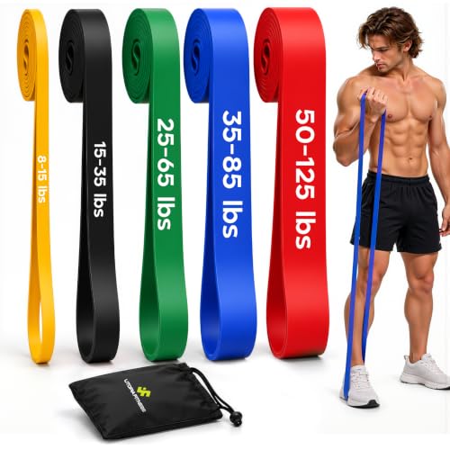 Pull Up Resistance Bands Set of 5, Heavy Duty Natural Latex Bands