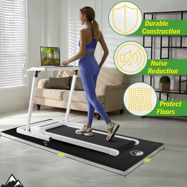 Treadmill & Exercise Equipment Mat – Non-Slip, Waterproof Pad for Bike, Walking Pad, Elliptical or Home Gym – Noise-Reducing Workout Floor Protector by Wakeman