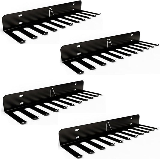 IRON AMERICAN USA Omega Beast Gym Storage Rack 11-Hook Heavy-Duty Gym Wall Organizer Gym Caddy Hanger - Gym Accessory Storage - Resistance Bands, Jump Ropes, Barbells, Lifting Belts, Cable Attachments - 4pk