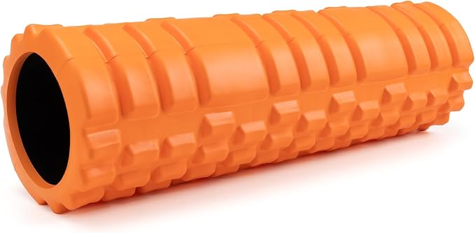 Foam Roller for Deep Tissue Massager, Patented Exercise Roller | 18" Trigger Point Foam Roller for Muscle Recovery, Physical Therapy, Improves Mobility, Fitness, Yoga and Pilates, Orange