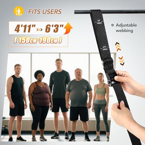 Pull Up Assistance Bands with Foot Support Pedal - Upgraded Heavy Duty Resistance Bands Adjustable Weight/Height with Bands&Measured Strap for Strength Training Home Gym - Image 4