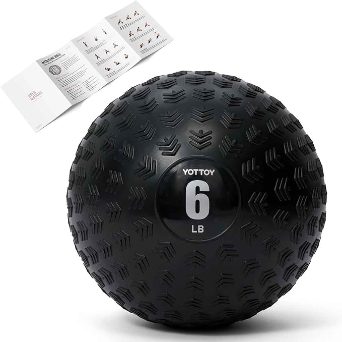 YOTTOY Slam Ball Medicine Ball, Sand-Filled No Bounce Weighted Ball with Textured Grip for Exercise, Strength Conditioning, Cardio, Core Workouts and Cross Training