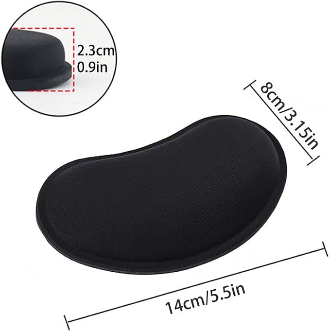 MXCOIRTP Wrist Rest for Mouse, Ergonomic Memory Foam Wrist Cushion Support Pad, Mouse Wrist Pad with Non-Slip Base for Typing Pain Relief, Office, Home, Gaming, Computer, Black, 2PCS