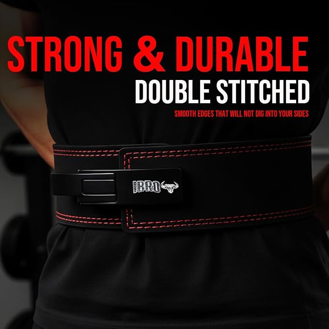 IBRO Powerlifting Lever Gym Belt – Power 8MM, 10MM or 13MM Extreme Heavy Duty Genuine Leather Belts - Squats Deadlifts Bodybuilding Weight Lifting IPF Power Lifting Strongman for Men