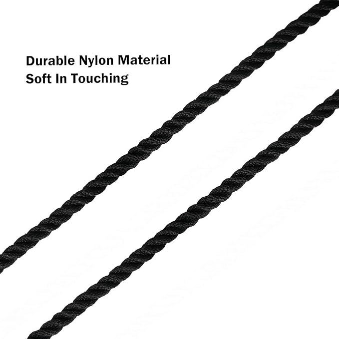 Aoneky 25ft Battle Rope, 7/8" Diameter Nylon Training Rope with Rubber Handles, for Home Gym Fitness Workout, Beginner & Youth Exercise Equipment