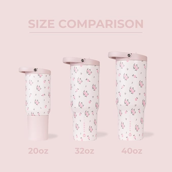 HydroJug Sport 20 oz Insulated Stainless Steel Water Bottle, Wildrose
