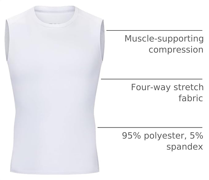 Youth Boys Sleeveless Compression Shirt Basketball Football Undershirt Quick Dry Kids Athletic Tank Tops for Workout