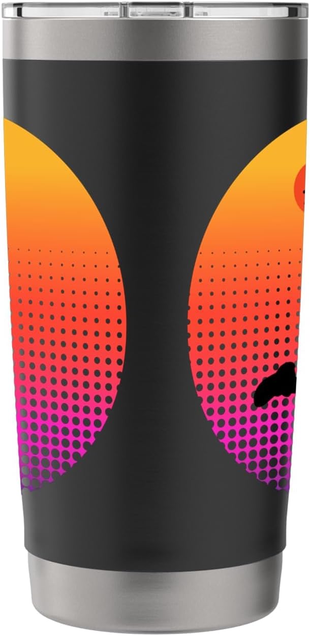 Basketball Game Hoop Slam Dunk Ball Retro Sunset Player Gift Stainless Steel Insulated Tumbler