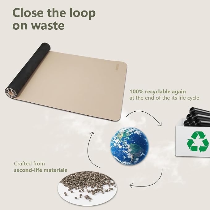 Wide Yoga Mat-80cm Extra Thick 1/3'' Fitness Exercise Mat Carry Strap