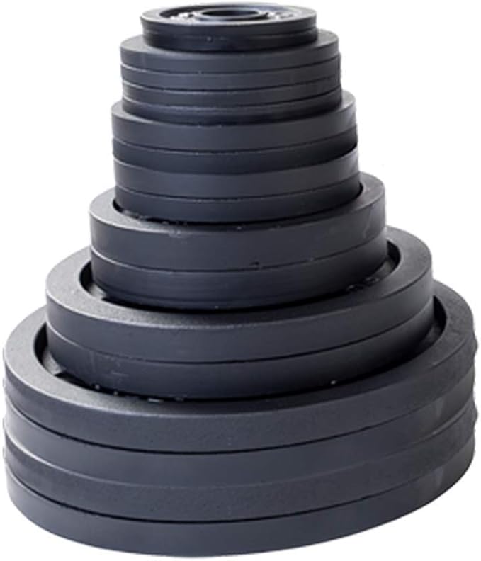 Body-Solid Cast Iron Olympic Weight Plate Set, Free Weights Dumbbell Plates with 2 Inch Standard Hole for All Olympic Barbell Types