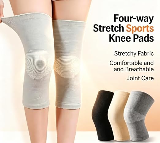 2 PAIRS 4 Pcs Bamboo Charcoal Compression Knee Sleeve Brace | Compression Support, Knee Brace, 2 Pairs Included, Charcoal Infused, Sleeve Design