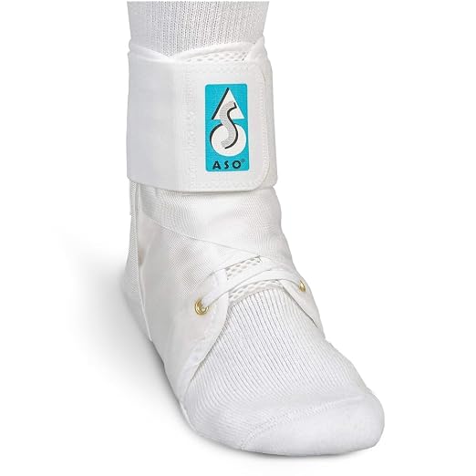 Med Spec ASO Speed Lacer Ankle Stabilizer Brace Sprain Support White MD | Orthopedic Speed Lacing Ankle Brace for Men, Women, Teens, And Kids, Bilateral, Workouts, Everyday Ankle Protection. 223604