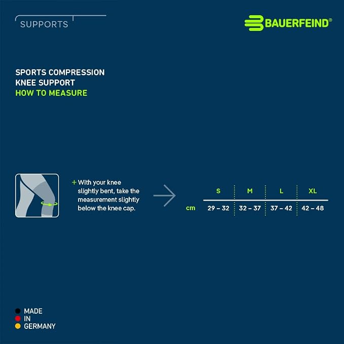 Bauerfeind Sports Compression Knee Sleeve - Lightweight Design with Gripping Zones for Knee Pain Relief & Performance