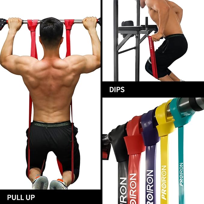 PROIRON Resistance Bands Pull Up Bands Comfortable Exercise Bands Anti-Slip Workout Bands for Pull up Dip Squat Gym Workout Physical Therapy Stretch Bands for Men & Women,Length 81.89in