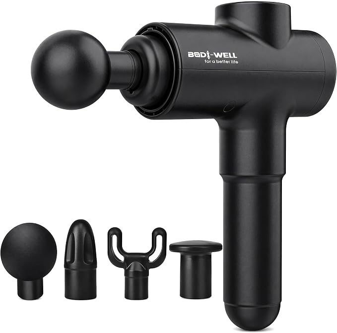 Massage Gun Deep Tissue - Back Muscle Massager w/High Torque Motor for Back Pain, Shoulder, Neck, Body, 4 Heads All Muscles Recover & Massage