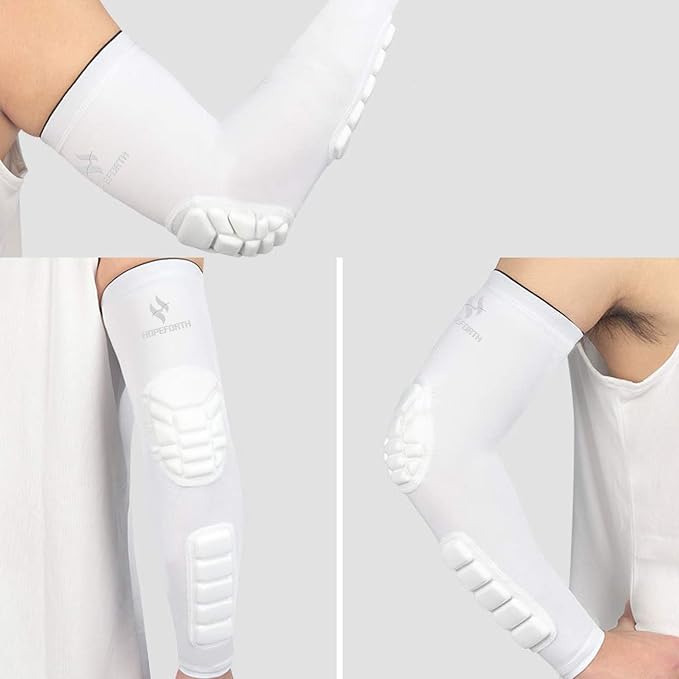2PCS Padded Elbow Forearm Sleeves Compression Arm Protective Support