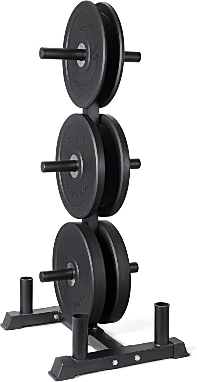 CAP 2-inch Olympic Bumper Plate Weight Set | 100-370 lbs | Multiple Colors | Storage Rack Optional