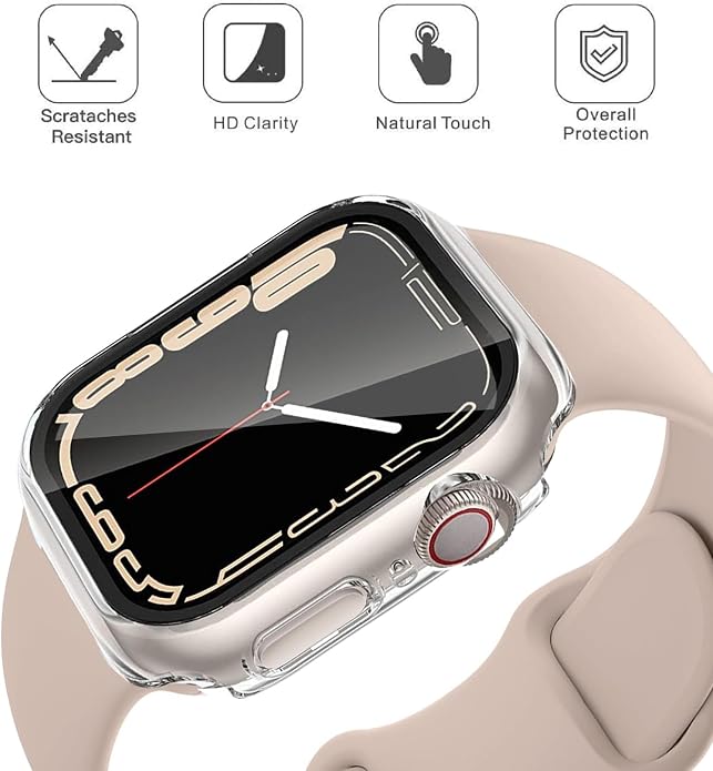 Sport Band and Case for Apple Watch Band 40mm 44mm 46mm 42mm 41mm 45mm 38mm iWatch Bands for Women/Men,Silicone Waterproof Strap with Cover Combo for Apple Watch Series 11 10 9 8 7 6 5 4 SE Ultra/2 3