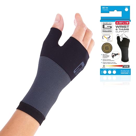 Neo-G Wrist and Thumb Support for Arthritis, Joint Pain, Tendonitis, Sprain - Wrist Brace Wrist Compression Hand Support - M - Black