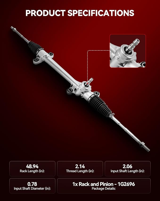 Torchbeam Power Steering Rack & Pinion Assembly Fit for 2009-2013 Corolla(North American Built), 2009-2013 Matrix FWD, 2009-2010 Vibe FWD, Hydraulic System Steering, Replaces OEM 1G-2696