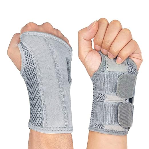 NuCamper Wrist Brace Carpal Tunnel Right Left Hand for Men Women, Night Wrist Sleep Supports Splints Arm Stabilizer with Compression Sleeve Adjustable Straps,for Tendonitis Arthritis Pain Relief