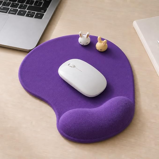 Office Mousepad with Gel Wrist Support - Ergonomic Gaming Desktop Mouse Pad Wrist Rest - Design Gamepad Mat Rubber Base for Laptop Computer -Silicone Non-Slip Special-Textured Surface (07Purple)