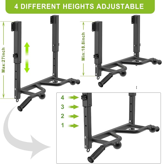 SELEWARE Heavy Duty Welded Pull Up Bar Wall/Joist/Ceiling Mount Chin Up Bar | Multifunctional Pull-up Bars w/Resistance Band Hooks for Home Gym Strength Training, Sturdy Steel Construction Support 500 lb