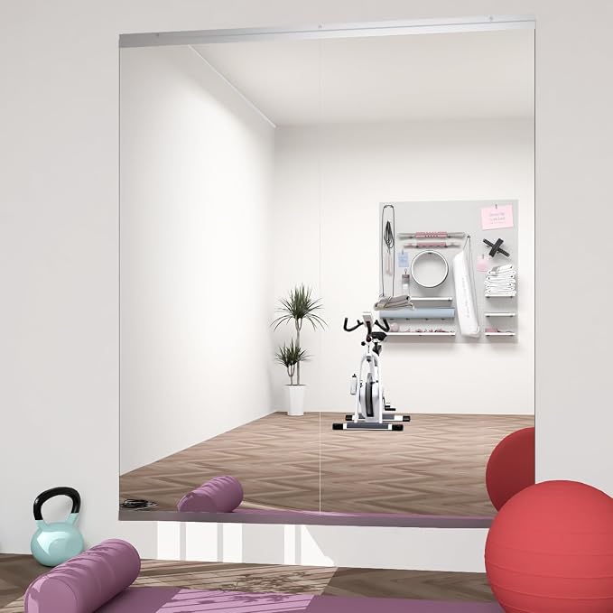 Home Gym Mirror 57x24 2-Pack Large Full Length | Shatterproof,Tempered Glass,HD Reflection,Easy to Install,Classic Design,Crystal-Clear,Multi-Scene Use,Scratch-Resistant