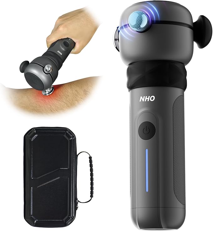 NHO Massage Gun, Therapy Massager for Neck,Back,Hand,Arm and Foot Pain Relieve, Neck Massager, Release Gun, Deep Tissue Percussive Massager, Handheld Massage Gun,Targets Muscle Origins,Grey