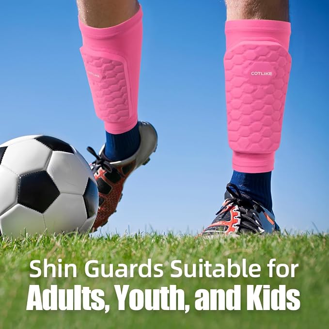 Soccer Shin Guards for Kids Youth Adults, Ski Shin Guards Sleeves for 2-18 Years Old Boys Girls Men, Calf Compression Sleeve with Honeycomb Pads, Espinilleras de Futbol para Hombres