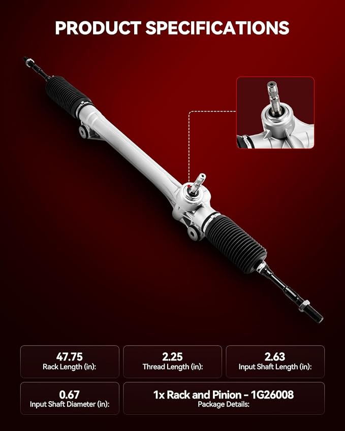 Torchbeam Power Steering Rack & Pinion Assembly Fit for 2011 2012 2013 2014 2015 2016 2017 2018 2019 2020 Sienna, Hydraulic System Steering, Replaces OEM 1G-26008