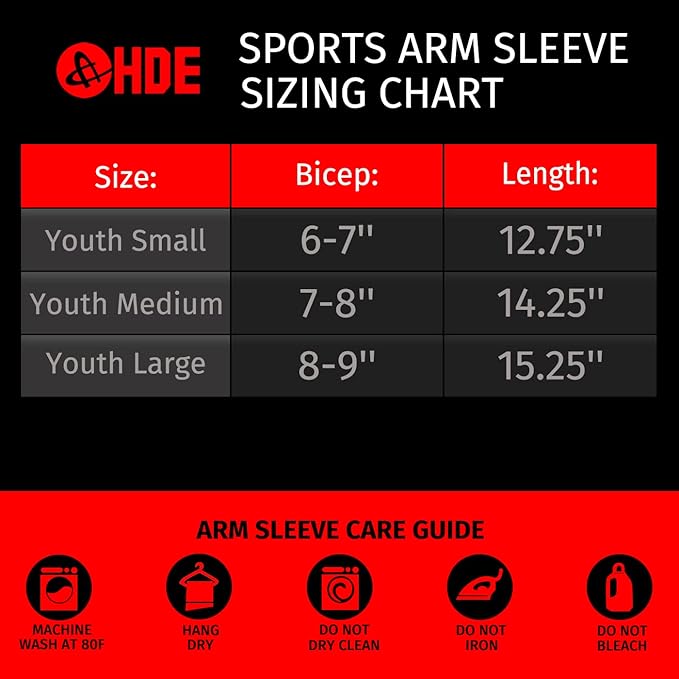 HDE Arm Compression Sleeves for Kids Basketball Shooting Sleeve Youth Sports Cooling Sun Protection Football Baseball 1 Pair