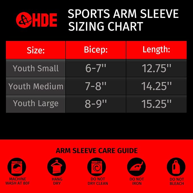 HDE Arm Compression Sleeves for Kids Basketball Shooting Sleeve Youth Sports Cooling Sun Protection Football Baseball 1 Pair