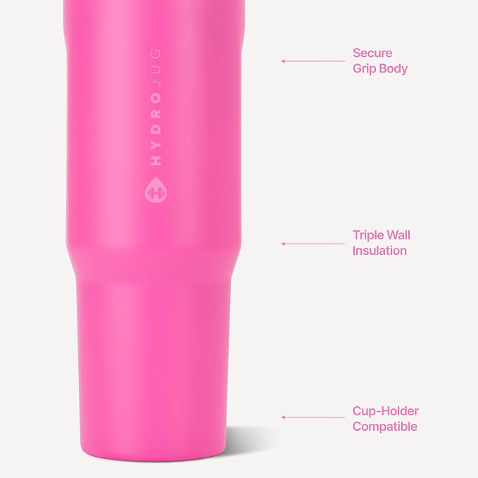 HydroJug Sport 32 oz Insulated Stainless Steel Water Bottle, Razzle