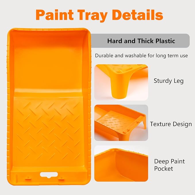 Mister Rui Mini Paint Roller Kit 22 Pieces, 4" 2" Paint Rollers Foam Brush | Small Foam Microfiber Paint Roller Covers with Paint Tray Liners, tape, Paint Roller Frame, 1.5’’ Brush for Painting Walls