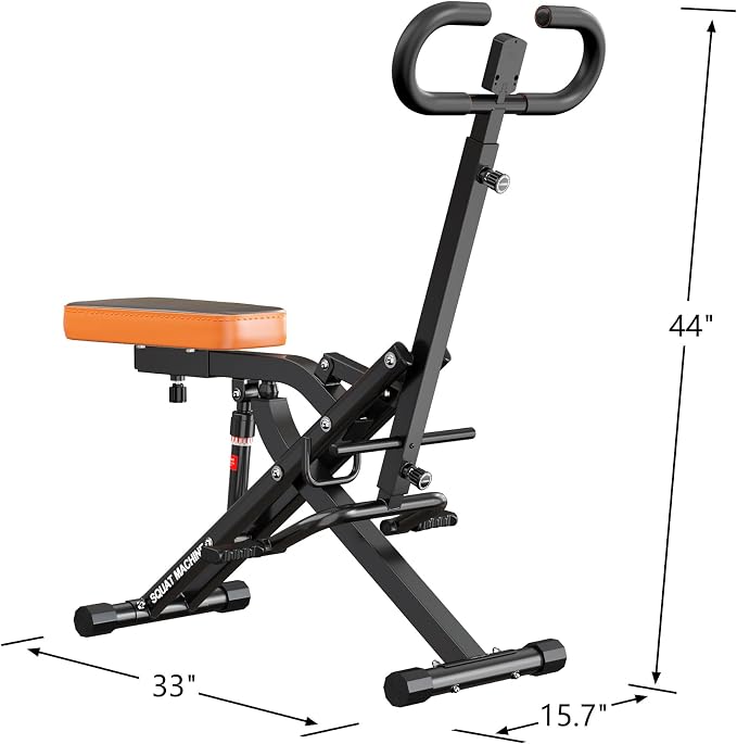 SogesPower Squat Machine for Home Gym, with Adjustable Resistance | Squat Rowing Machine with Optional Full Motion, Squat Assist Trainer for Glutes & Legs Workout, Space-saving,330lbs