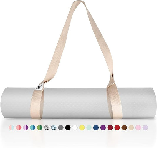 Yoga Mat Strap Adjustable Carrier for All Yoga Mats, 2 Sizes | Extra Thick Cotton Blend |16+ colors are available | Fits Most Yoga Mats | Soft Woven Texture | Comfortable Shoulder Carry