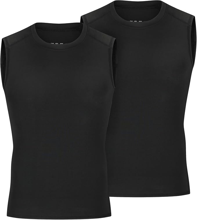 Youth Boys Sleeveless Compression Shirt Basketball Football Undershirt Quick Dry Kids Athletic Tank Tops for Workout
