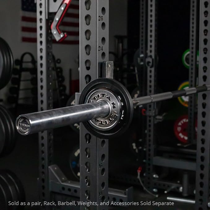 Titan Fitness Olympic Calibrated Steel Powerlifting Plates, Machine Precision Steel Discs