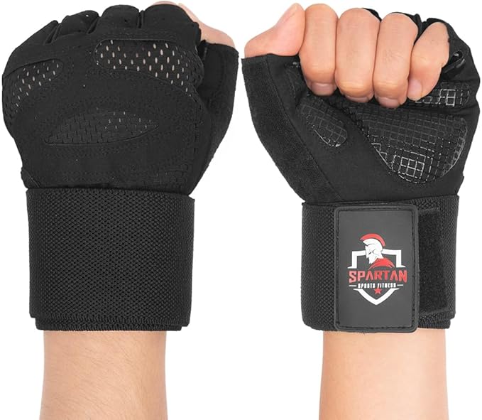 Spartan Gym Gloves for Men & Women – Weight Lifting Gloves with Wrist Support, Full Palm Protection, Breathable Non-Slip Grip for Weightlifting, Workout, Training, Fitness, Crossfit, Exercise