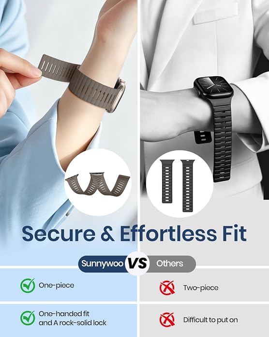 Magnetic Sport Bands Compatible with Apple Watch Bands for Men Women | Silicone Wristband 49mm 46mm 45mm 40mm 44mm 38mm 41mm 42mm, Replacement for iWatch Ultra Series 11 10 9 8 7 6 5 4 3 2 1 SE