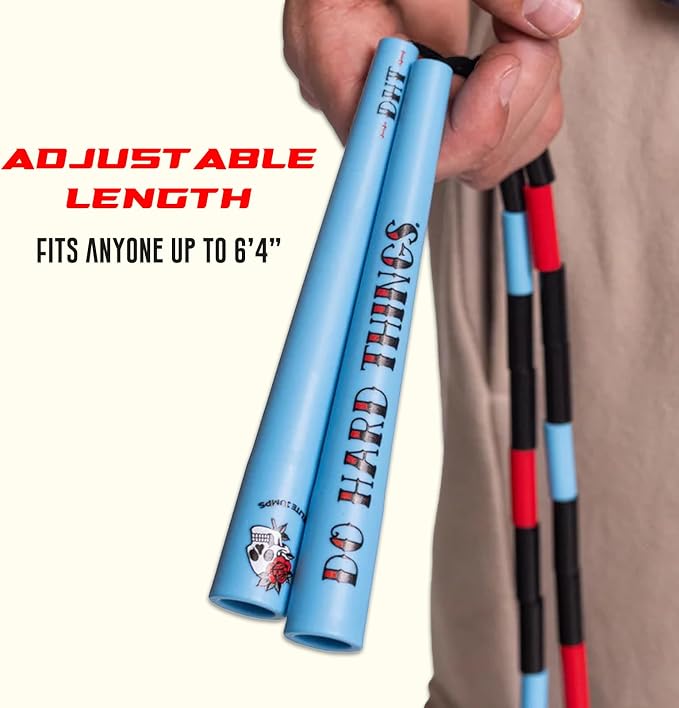 Elite Jumps Edge Beaded Adjustable Jump Rope, Do Hard Things | Tangle-free 1-inch shatterproof beads. Long edge handles. Adjustable for all ages.