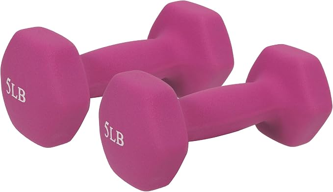 Sunny Health & Fitness Neoprene Hex Dumbbell for Home Gym 2-10 lb Pair | Strength & Cardio Weights, Muscle Toning, Yoga, Pilates & Rehab, Secure Grip, Home Workouts, 2, 5, 8, 10 lb Pairs