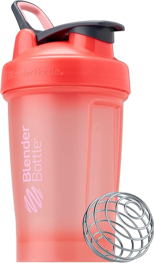 BlenderBottle Classic V2 Plastic Shaker Bottle 20 oz Coral