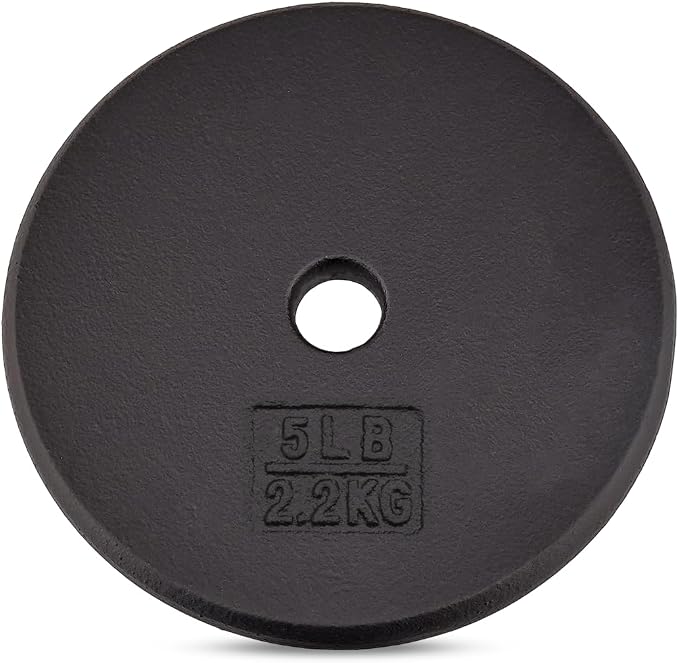 Yes4All Standard Weight Plates, 1-Inch Cast Iron Barbell Weights, Wide Range 5–50 LB, Ideal for Strength Training & Workout Routine, Available in Single, Pair & Set of 4