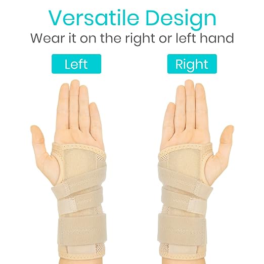 Vive Carpal Tunnel Wrist Brace with Splint for Left or Right Hand | Adjustable Night Wrist Support Splint Immobilizer for Men & Women - Cockup Brace for Arthritis, Tendonitis, Sprain, Injuries