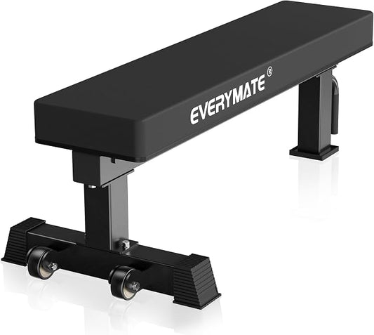Adjustable Weight Bench, 1200LB Heavy-Duty Capacity Workout Bench with 50mm x70mm Thickened Steel Frame, Adjustment Incline Bench for Home, Gym & Professional Competition,2.1" Thickened Pad, Dual-Track Silent Wheels