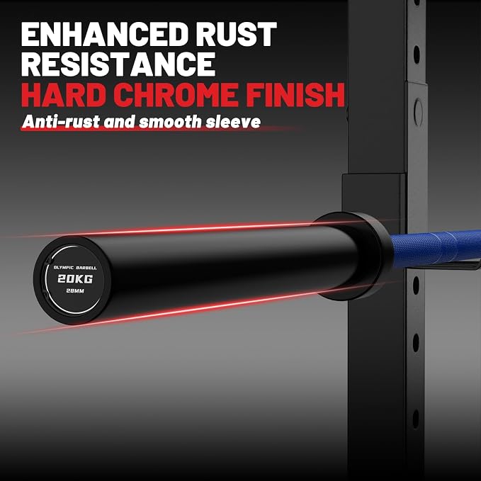 PAPABABE 7ft Barbell 45lb Olympic Barbell 1000/1500lbs Capacity Home Gym | 7ft 45lb 2" Olympic Barbell, 1000/1500lbs Capacity, Hybrid Needle Bearings & Bushings for Squat Curl Deadlift