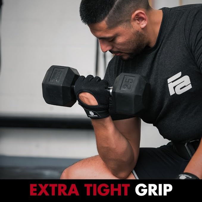 New Grip 2.0 Ventilated Weight Lifting Workout Gloves with Wrist Wraps for Gym Exercise, Weightlifting, Pull Ups - for Men & Women