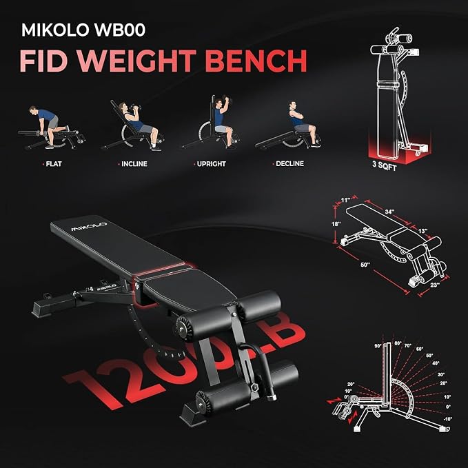 Mikolo Folding Squat Rack, Wall Mounted Power Rack with Cable Crossover Machine & LAT Pull Down, Functional Trainer with 5 Adjustable Function Modes, Home Gym Package